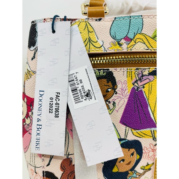 Dooney & Bourke 2022 Disney Parks Animators Multi Princess Satchel Bag - Picture 7 of 8